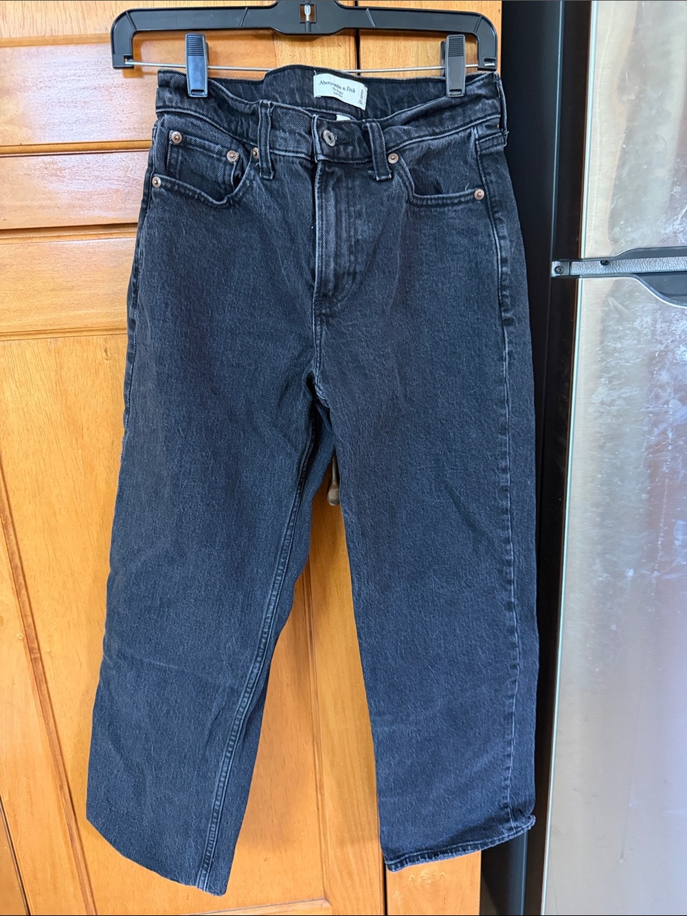 Abercrombie & Fitch Black Washed Baggy Low-Rise Jeans